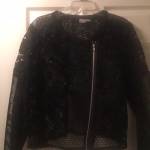 ASOS Curve Floral Fishnet Bomber Jacket